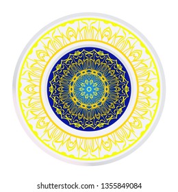 Round Symmetrical Pattern. Mandala. Kaleidoscopic Design. Vector Illustration. Oriental Pattern. Indian, Moroccan, Mystic, Ottoman Motifs. Anti-Stress Therapy Pattern