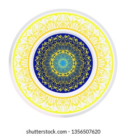 Round Symmetrical Pattern. Mandala. Kaleidoscopic Design. Vector Illustration. Oriental Pattern. Indian, Moroccan, Mystic, Ottoman Motifs. Anti-Stress Therapy Pattern