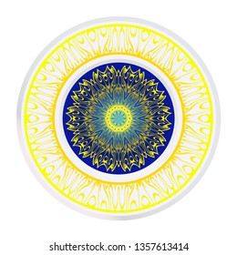 Round Symmetrical Pattern. Mandala. Kaleidoscopic Design. Vector Illustration. Oriental Pattern. Indian, Moroccan, Mystic, Ottoman Motifs. Anti-Stress Therapy Pattern