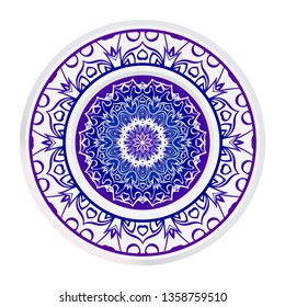 Round Symmetrical Pattern. Mandala. Kaleidoscopic Design. Vector Illustration. Oriental Pattern. Indian, Moroccan, Mystic, Ottoman Motifs. Anti-Stress Therapy Pattern