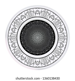 Round Symmetrical Pattern. Mandala. Kaleidoscopic Design. Vector Illustration. Oriental Pattern. Indian, Moroccan, Mystic, Ottoman Motifs. Anti-Stress Therapy Pattern