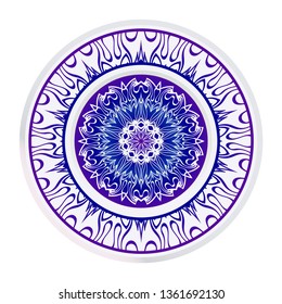 Round Symmetrical Pattern. Mandala. Kaleidoscopic Design. Vector Illustration. Oriental Pattern. Indian, Moroccan, Mystic, Ottoman Motifs. Anti-Stress Therapy Pattern