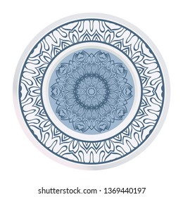 Round Symmetrical Pattern. Mandala. Kaleidoscopic Design. Vector Illustration. Oriental Pattern. Indian, Moroccan, Mystic, Ottoman Motifs. Anti-Stress Therapy Pattern