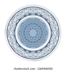 Round Symmetrical Pattern. Mandala. Kaleidoscopic Design. Vector Illustration. Oriental Pattern. Indian, Moroccan, Mystic, Ottoman Motifs. Anti-Stress Therapy Pattern