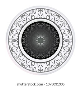 Round Symmetrical Pattern. Mandala. Kaleidoscopic Design. Vector Illustration. Oriental Pattern. Indian, Moroccan, Mystic, Ottoman Motifs. Anti-Stress Therapy Pattern