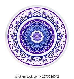 Round Symmetrical Pattern. Mandala. Kaleidoscopic Design. Vector Illustration. Oriental Pattern. Indian, Moroccan, Mystic, Ottoman Motifs. Anti-Stress Therapy Pattern