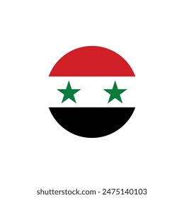 Elemento de diseño de emblema de bandera de Siria redonda