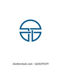 Round T letter vector logo design.