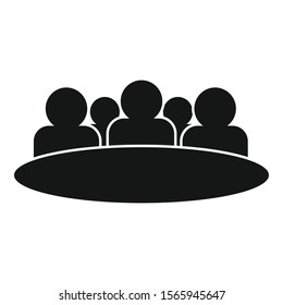 Round table audience icon. Simple illustration of round table audience vector icon for web design isolated on white background