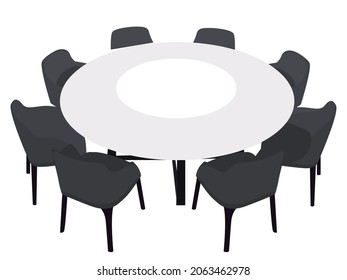 mesa redonda y conjunto de sillas