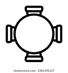 round table chair top view line icon vector. round table chair top view sign. isolated contour symbol black illustration