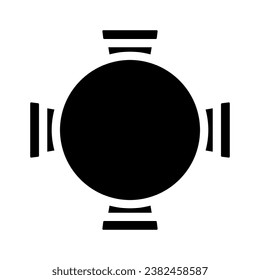 vector de icono de glifo de vista superior de la silla de mesa redonda. signo de vista superior de silla de mesa redonda. ilustración de símbolo aislado