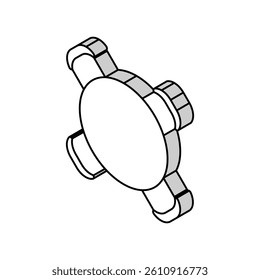 round table chair top view isometric icon vector. round table chair top view sign. isolated symbol illustration