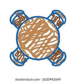 Vector de boceto de icono de doodle de vista superior de silla de mesa redonda. signo de vista superior de silla de mesa redonda. ilustración de símbolo aislado