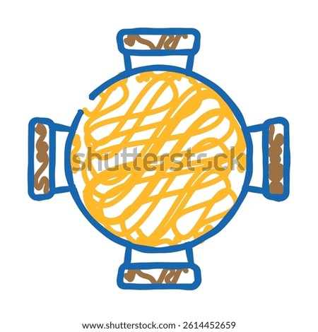 round table chair top view doodle icon sketch vector. round table chair top view sign. isolated symbol illustration