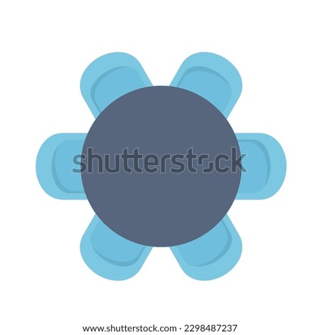 round table and chairs icon; teamwork, meeting, council, negotiation, mediation concept- vector illustration