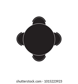 round table with chairs icon- vector illustration