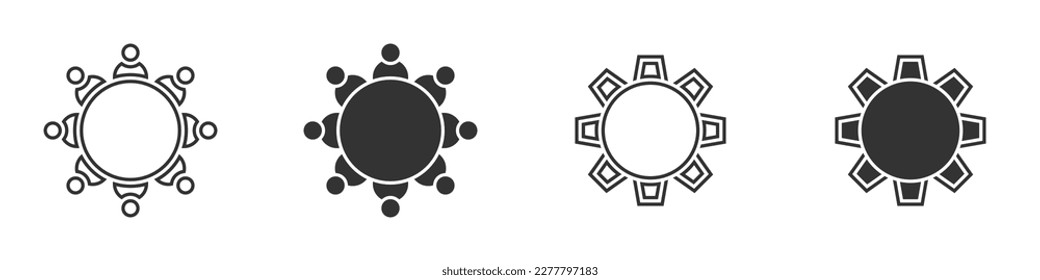 Round table with chairs icon. Vector illustration.