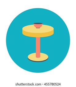 Round Table Colored Vector Illustration