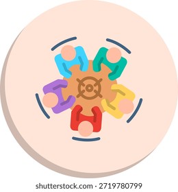 Ícone de Estilo de Círculo Plano de Tabela Redonda