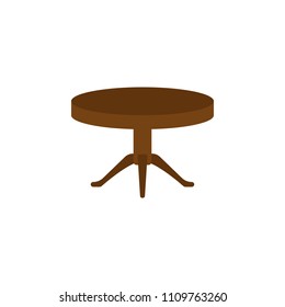 round table flat icon. Element of furniture colored icon for mobile concept and web apps. Detailed round table flat icon can be used for web and mobile. Premium icon on white background