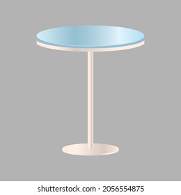 Round table with glass top isolated on gray background. Vector, cartoon illustration. Vector.