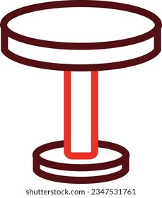 Round Table Glyph Two Color Icon For Personal And Commercial Use.
