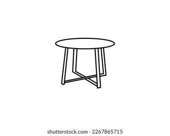 Round table hand drawn outline doodle icon. table icon vector template . Coffee table vector sketch illustration for print, web, mobile and infographics isolated on white background.