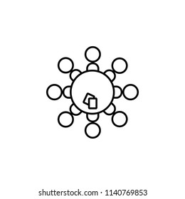 round table icon. Element of communication icon for mobile concept and web apps. Thin line round table icon can be used for web and mobile