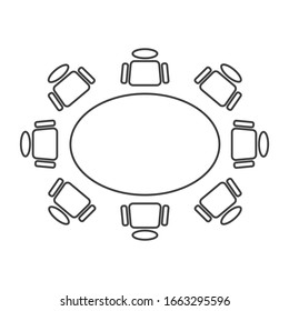 Round table icon. flat illustration of round table vector icon. Round table sign symbol. Simple round table vector in white background.
