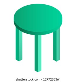 Round table icon. Isometric of round table vector icon for web design isolated on white background