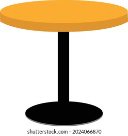 Round table icon on white background. Wooden Round Office Table On Metal Leg sign. wooden round table symbol. flat style.