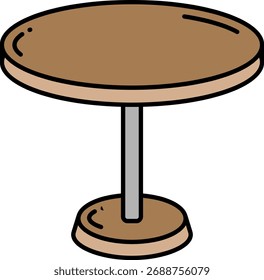 Ilustração de mesa redonda com base de pedestal