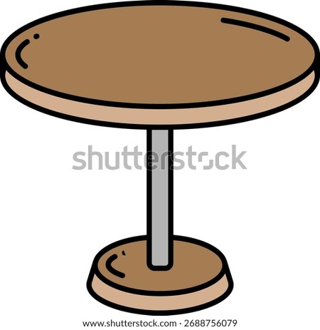Round Table Illustration with Pedestal Base