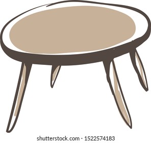 Round table, illustration, vector on white background.