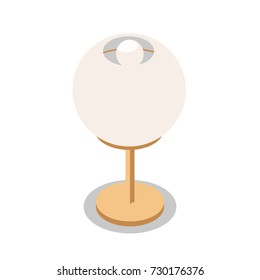 Round Table Lamp in Isometric. Vector Illustration Isolated from Background. Element for Interior Design. 