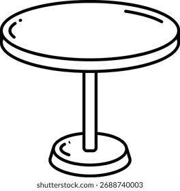 Linha de mesa redonda ícone de arte, design de móveis
