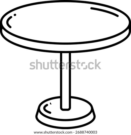 Round Table Line Art Icon, Furniture Design