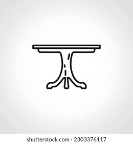 Round table line icon, Round table web linear icon.