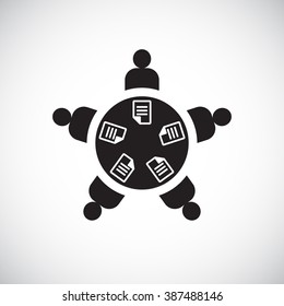 round table meeting, discussion: info graphic design template