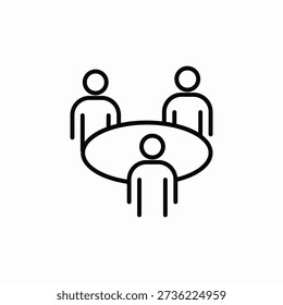 round table meeting icon sign vector