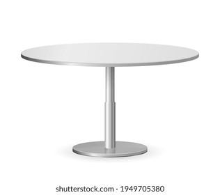 round table with metal leg 3d icon isolated on white background