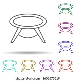 round table multi color style icon. Simple thin line, outline vector of furniture icons for ui and ux, website or mobile application