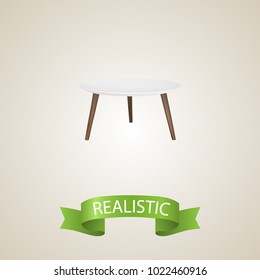 Round table realistic element. Vector illustration of round table realistic isolated on clean background for your web mobile app logo design.