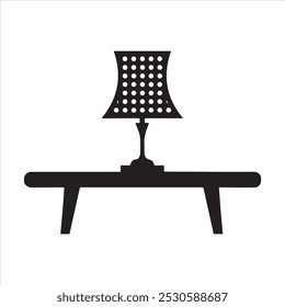 Silhouette am runden Tisch einzeln auf weißem Hintergrund. Vektorgrafik des Tabellensymbols.