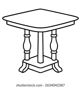 Round table with three legs isolated on transparent background