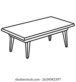 Round table with three legs isolated on transparent background