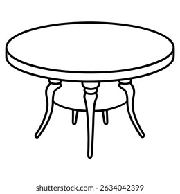 Round table with three legs isolated on transparent background