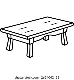 Round table with three legs isolated on transparent background