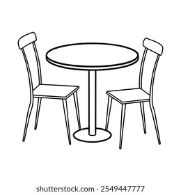 Round Table with Two Chairs - Modern Furniture Design for Interior Spaces